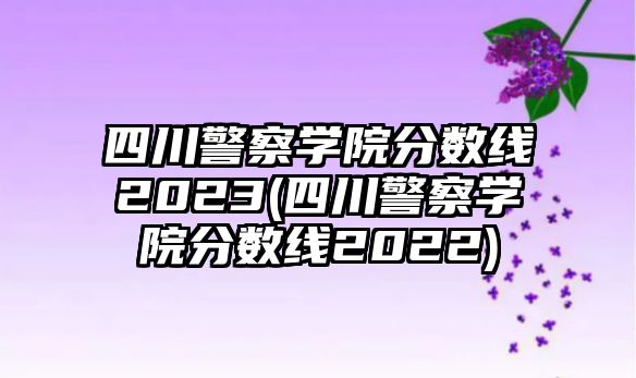 四川警察學(xué)院分數(shù)線2023(四川警察學(xué)院分數(shù)線2022)