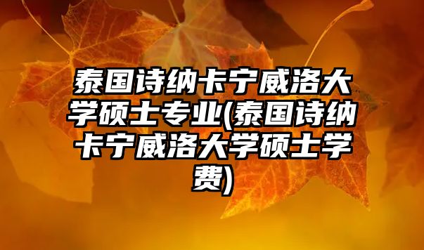 泰國(guó)詩納卡寧威洛大學(xué)碩士專業(yè)(泰國(guó)詩納卡寧威洛大學(xué)碩士學(xué)費(fèi))