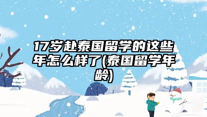 17歲赴泰國留學的這些年怎么樣了(泰國留學年齡)