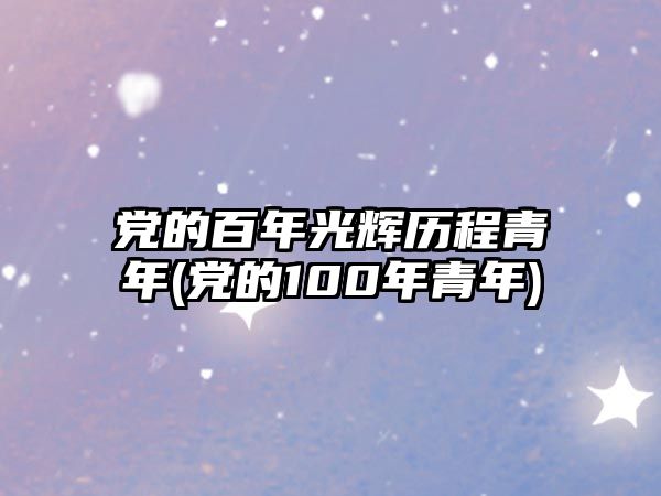 黨的百年光輝歷程青年(黨的100年青年)