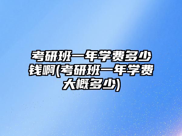 考研班一年學(xué)費(fèi)多少錢啊(考研班一年學(xué)費(fèi)大概多少)