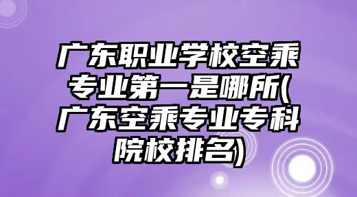 廣東職業(yè)學(xué)?？粘藢I(yè)第一是哪所(廣東空乘專業(yè)?？圃盒Ｅ琶?