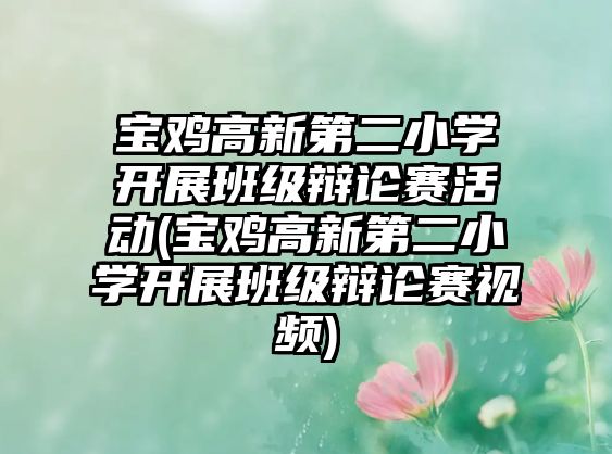 寶雞高新第二小學(xué)開展班級(jí)辯論賽活動(dòng)(寶雞高新第二小學(xué)開展班級(jí)辯論賽視頻)