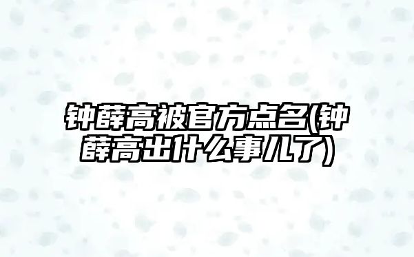 鐘薛高被官方點名(鐘薛高出什么事兒了)