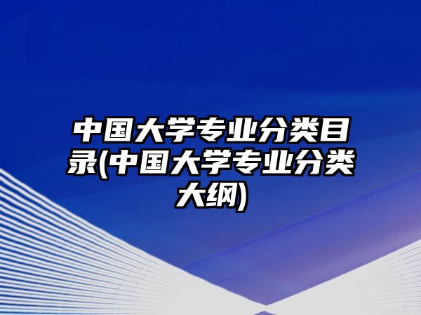 中國(guó)大學(xué)專業(yè)分類目錄(中國(guó)大學(xué)專業(yè)分類大綱)