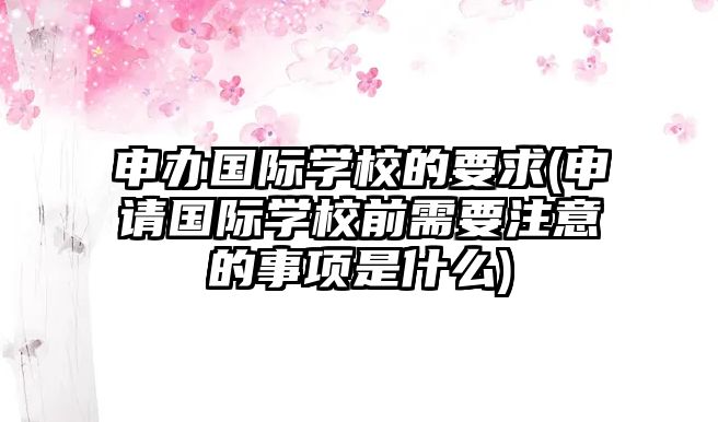 申辦國際學(xué)校的要求(申請國際學(xué)校前需要注意的事項是什么)