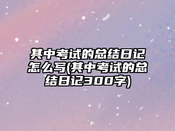 其中考試的總結(jié)日記怎么寫(其中考試的總結(jié)日記300字)