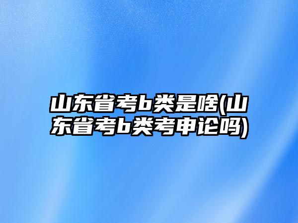 山東省考b類(lèi)是啥(山東省考b類(lèi)考申論嗎)