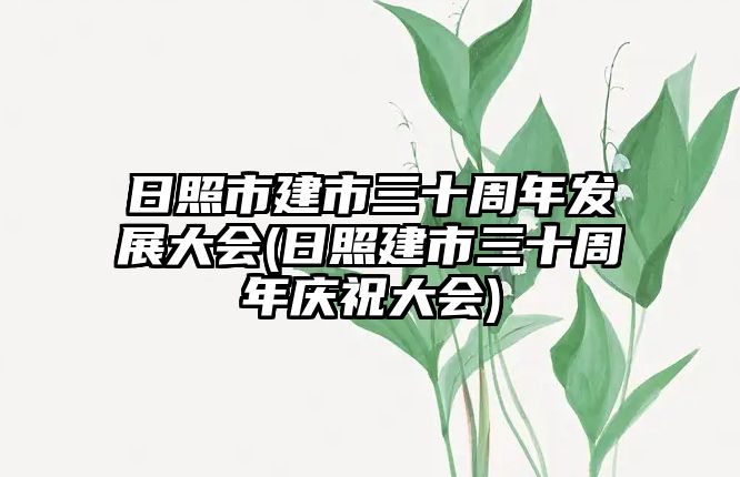 日照市建市三十周年發(fā)展大會(日照建市三十周年慶祝大會)