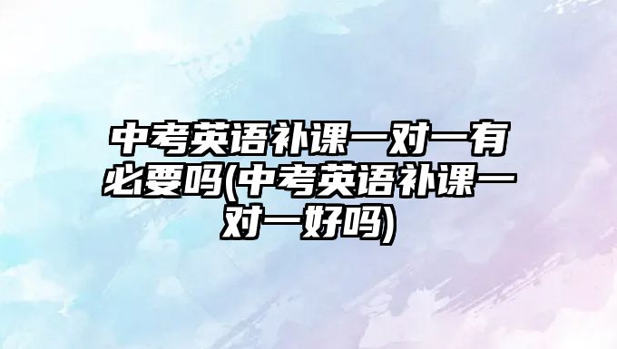 中考英語補課一對一有必要嗎(中考英語補課一對一好嗎)