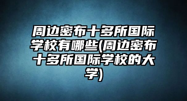 周邊密布十多所國際學(xué)校有哪些(周邊密布十多所國際學(xué)校的大學(xué))