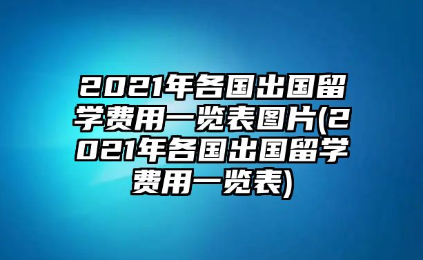 2021年各國出國留學(xué)費用一覽表圖片(2021年各國出國留學(xué)費用一覽表)