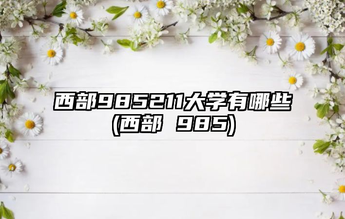 西部985211大學(xué)有哪些(西部 985)