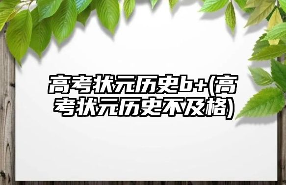 高考狀元?dú)v史b+(高考狀元?dú)v史不及格)