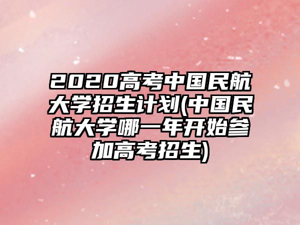 2020高考中國民航大學(xué)招生計劃(中國民航大學(xué)哪一年開始參加高考招生)