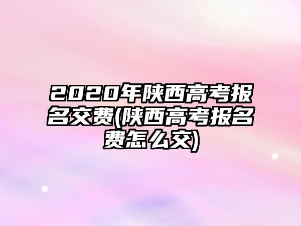 2020年陜西高考報名交費(陜西高考報名費怎么交)