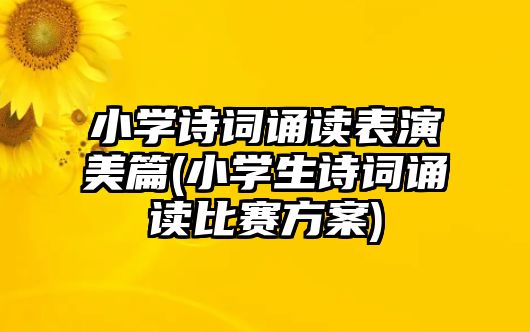 小學詩詞誦讀表演美篇(小學生詩詞誦讀比賽方案)