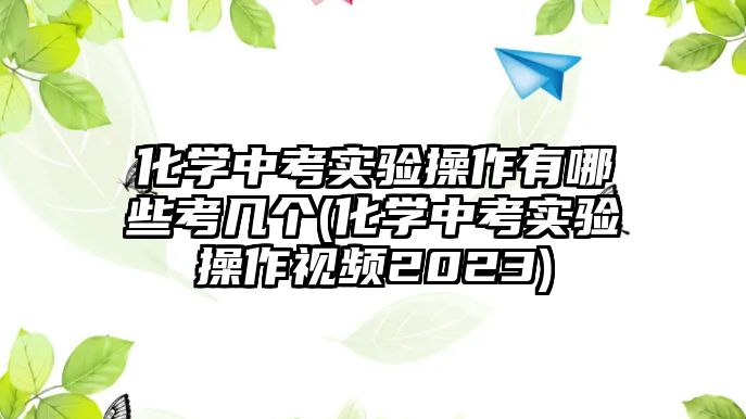 化學(xué)中考實驗操作有哪些考幾個(化學(xué)中考實驗操作視頻2023)