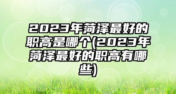 2023年菏澤最好的職高是哪個(2023年菏澤最好的職高有哪些)