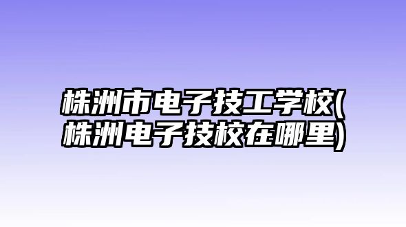 株洲市電子技工學(xué)校(株洲電子技校在哪里)