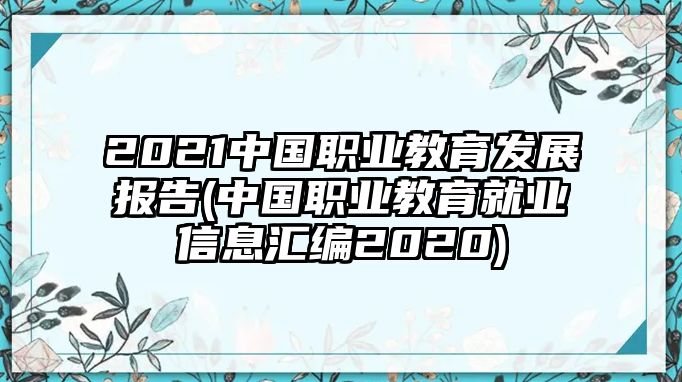 2021中國職業(yè)教育發(fā)展報告(中國職業(yè)教育就業(yè)信息匯編2020)