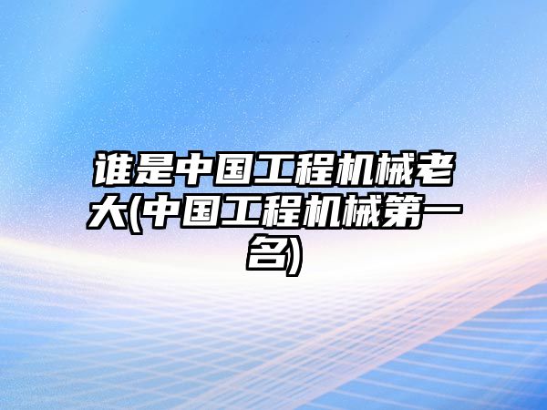 誰(shuí)是中國(guó)工程機(jī)械老大(中國(guó)工程機(jī)械第一名)