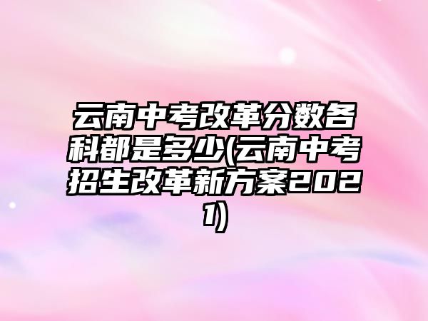 云南中考改革分?jǐn)?shù)各科都是多少(云南中考招生改革新方案2021)