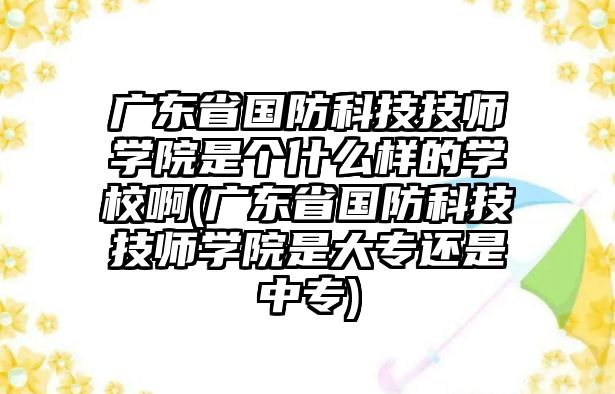 廣東省國(guó)防科技技師學(xué)院是個(gè)什么樣的學(xué)校啊(廣東省國(guó)防科技技師學(xué)院是大專還是中專)