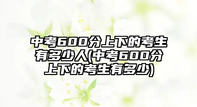 中考600分上下的考生有多少人(中考600分上下的考生有多少)