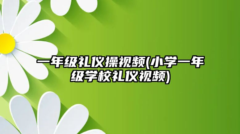 一年級禮儀操視頻(小學(xué)一年級學(xué)校禮儀視頻)