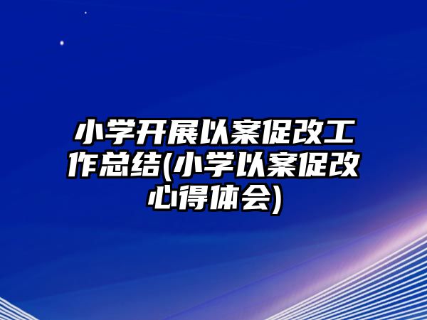 小學(xué)開展以案促改工作總結(jié)(小學(xué)以案促改心得體會(huì))