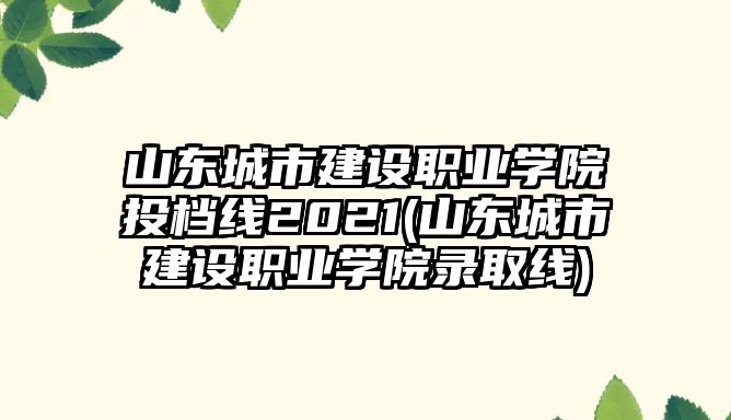 山東城市建設(shè)職業(yè)學(xué)院投檔線2021(山東城市建設(shè)職業(yè)學(xué)院錄取線)