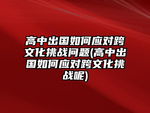 高中出國如何應(yīng)對跨文化挑戰(zhàn)問題(高中出國如何應(yīng)對跨文化挑戰(zhàn)呢)