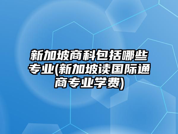 新加坡商科包括哪些專業(yè)(新加坡讀國際通商專業(yè)學(xué)費)