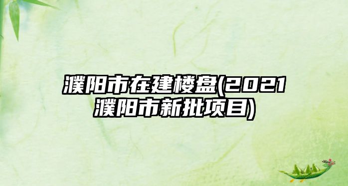 濮陽市在建樓盤(2021濮陽市新批項(xiàng)目)