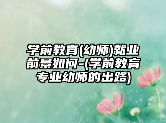 學(xué)前教育(幼師)就業(yè)前景如何-(學(xué)前教育專業(yè)幼師的出路)