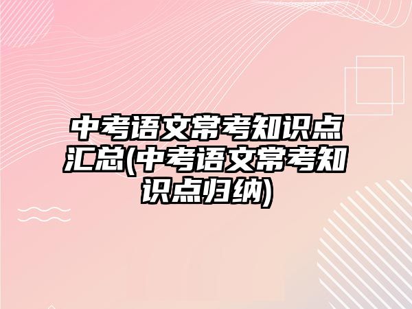 中考語文常考知識點匯總(中考語文?？贾R點歸納)