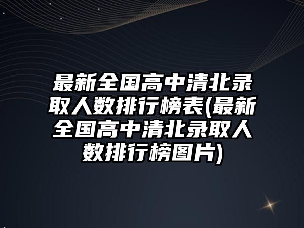 最新全國高中清北錄取人數(shù)排行榜表(最新全國高中清北錄取人數(shù)排行榜圖片)