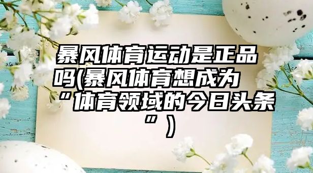 暴風(fēng)體育運動是正品嗎(暴風(fēng)體育想成為“體育領(lǐng)域的今日頭條”)