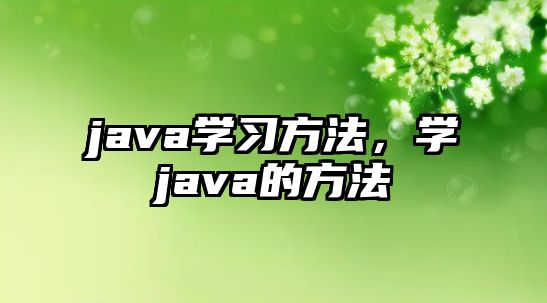 java學習方法，學java的方法