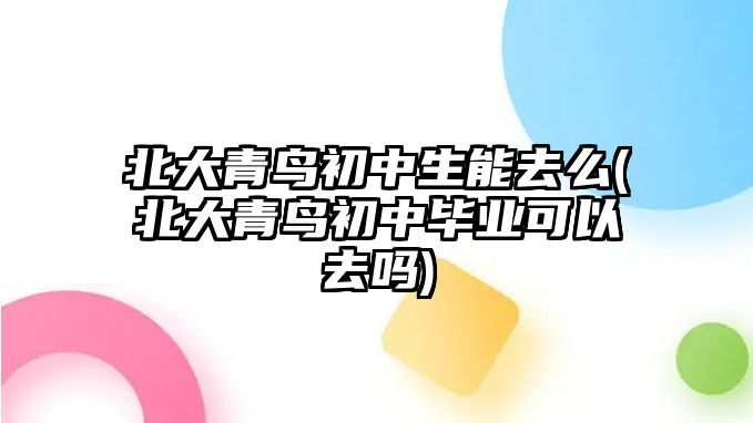 北大青鳥初中生能去么(北大青鳥初中畢業(yè)可以去嗎)