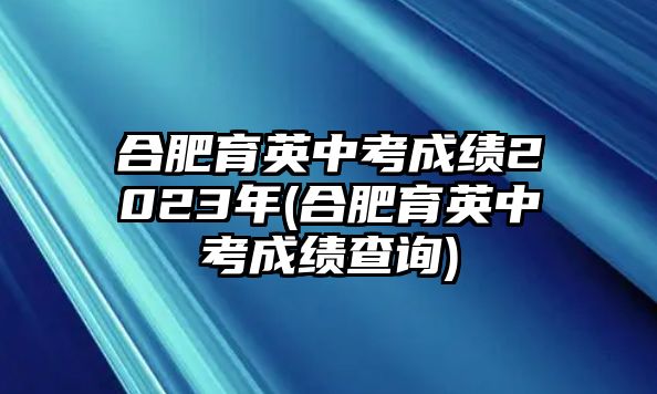 合肥育英中考成績(jī)2023年(合肥育英中考成績(jī)查詢)