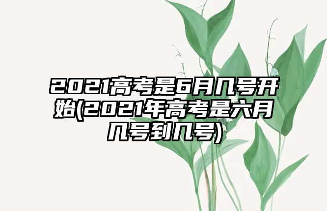 2021高考是6月幾號(hào)開始(2021年高考是六月幾號(hào)到幾號(hào))