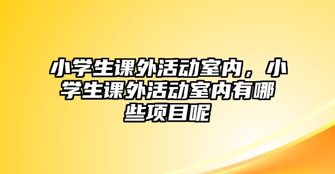 小學生課外活動室內，小學生課外活動室內有哪些項目呢