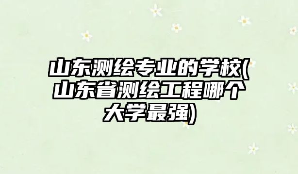 山東測繪專業(yè)的學(xué)校(山東省測繪工程哪個(gè)大學(xué)最強(qiáng))