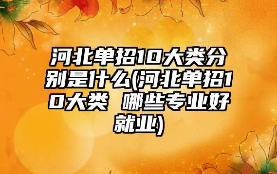 河北單招10大類(lèi)分別是什么(河北單招10大類(lèi) 哪些專業(yè)好就業(yè))