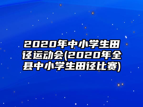 2020年中小學(xué)生田徑運動會(2020年全縣中小學(xué)生田徑比賽)