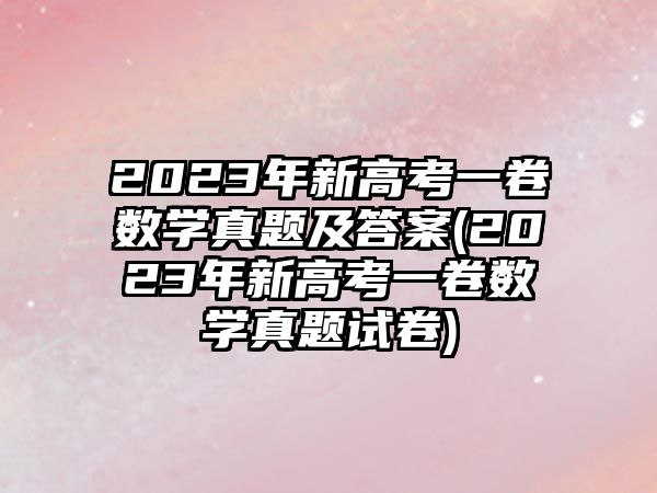 2023年新高考一卷數(shù)學真題及答案(2023年新高考一卷數(shù)學真題試卷)