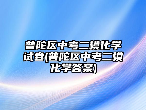 普陀區(qū)中考二?；瘜W(xué)試卷(普陀區(qū)中考二模化學(xué)答案)