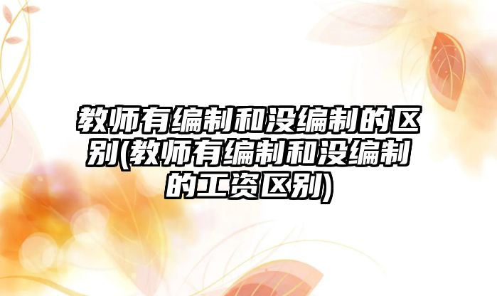 教師有編制和沒(méi)編制的區(qū)別(教師有編制和沒(méi)編制的工資區(qū)別)